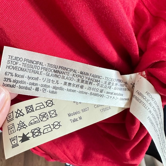 Massimo Dutti Unique Red Tie Neck Long Sleeves Casual Office Work Shirts Top - Picture 9 of 10